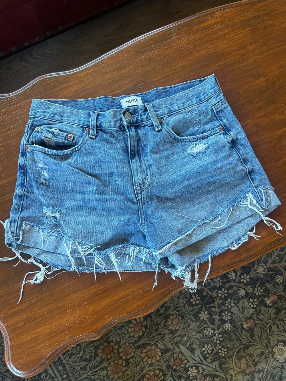 Pistola Distressed Denim Jean Shorts Waist 29